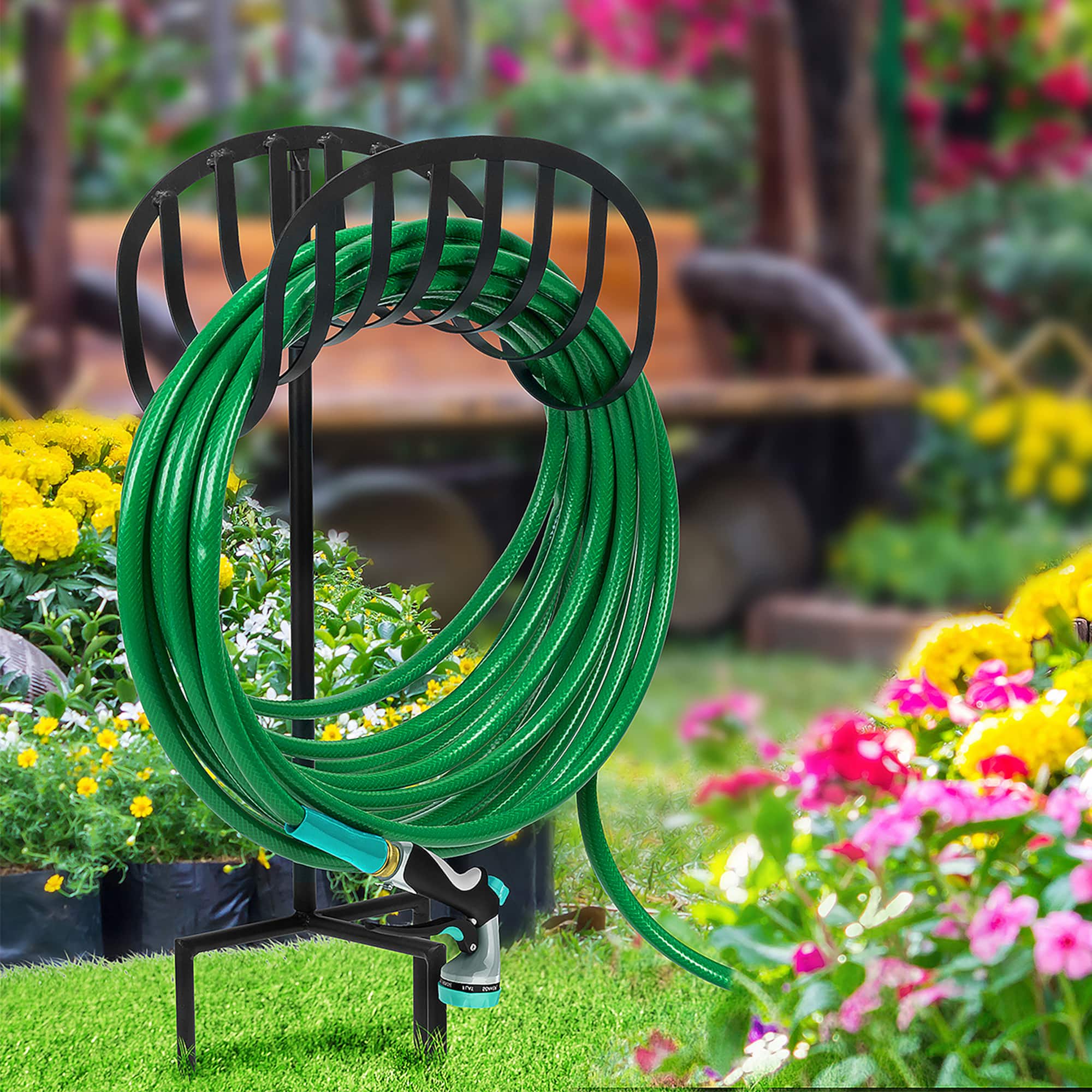 Sorbus Garden Hose Holder with 3-Prong Stake